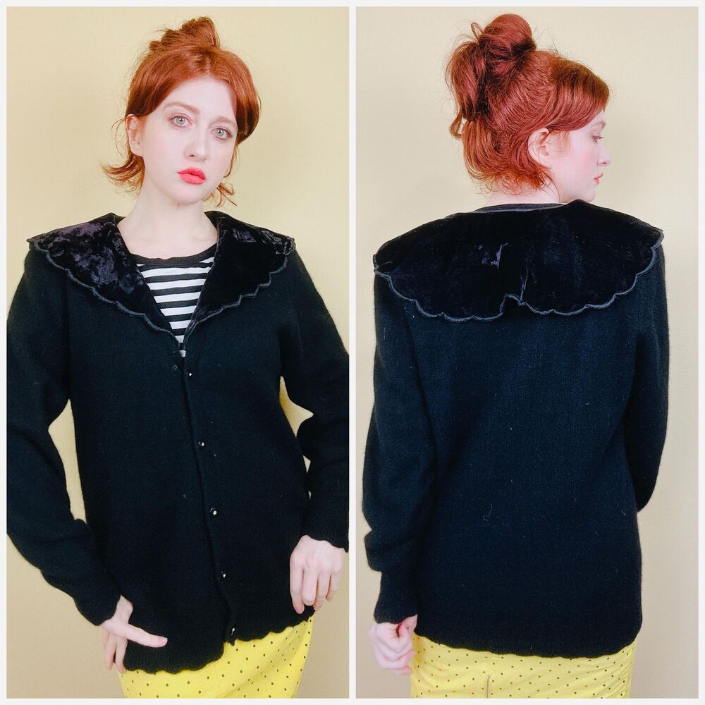 1980s Vintage Carducci Lambswool / Angora Cardigan / 80s Cottage Core XL